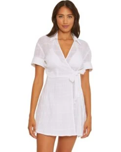 BECCA Playa Textured Collared Wrap Shirtdress Cover-Up | Swimwear -Bed Stuson Shop 614W565Bm3L. AC SR736920