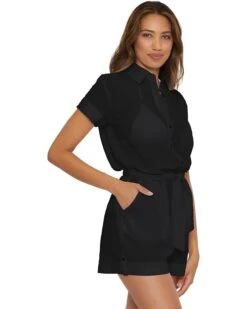 BECCA Cabana Textured Button Front Romper cover-up | Swimwear -Bed Stuson Shop 61IPewkdfqL. AC SR736920
