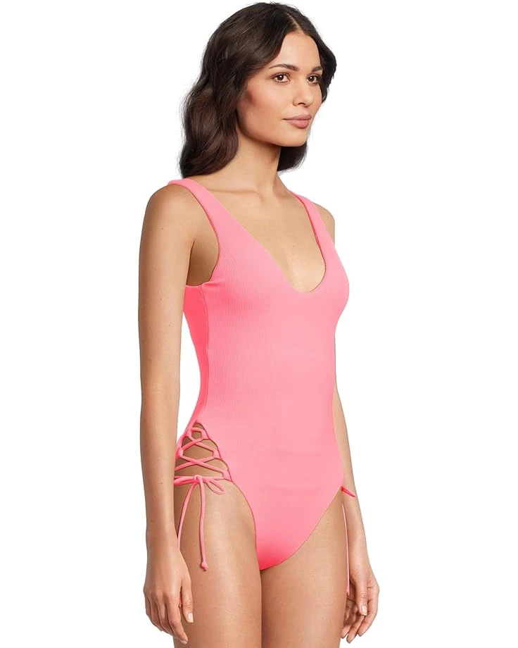 BECCA Modern Edge Rib Sophie Lace Up One Piece | Swimwear 4 BECCA Modern Edge Rib Sophie Lace Up One Piece | Swimwear - Image 2