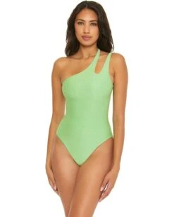 BECCA Glimmer Violet Asymmetrical One-Piece | Swimwear
