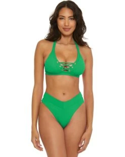 BECCA Modern Edge Lace up Halter | Swimwear