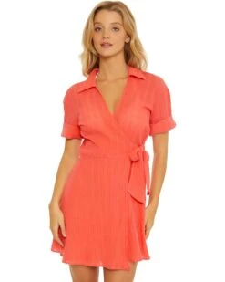 BECCA Playa Textured Collared Wrap Shirtdress Cover-Up | Swimwear -Bed Stuson Shop 710s1d5BZKL. AC SR736920
