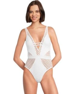 BECCA Castaway Fishnet Texture Plunge One Piece | Swimwear 13 BECCA Castaway Fishnet Texture Plunge One Piece | Swimwear -Bed Stuson Shop 716TGeaLIBL. AC SR736920