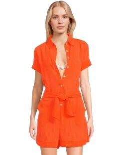 BECCA Cabana Textured Button Front Romper cover-up | Swimwear -Bed Stuson Shop 716tSJZBMVL. AC SR736920