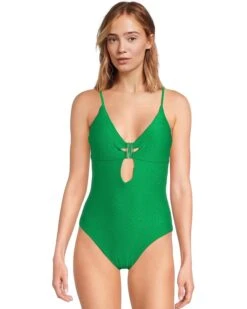 BECCA Luxe Evelynn Plunge Buckle One Piece | Swimwear