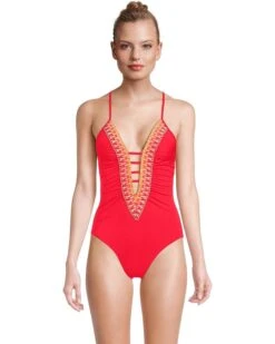 BECCA Fiesta Clare Plunge One Piece | Swimwear