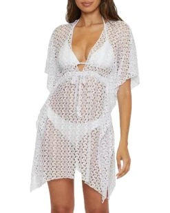 BECCA Platinum Lace Crochet Tunic | Swimwear